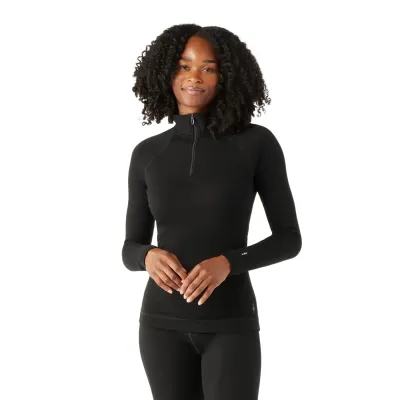 Women's Classic Thermal Merino Base Layer 1/4 Zip schwarz