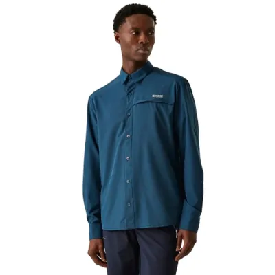 Travel Packaway L/S Shirt blau