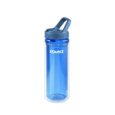 ECO Tritan double wall Trinkflasche 600ml blau