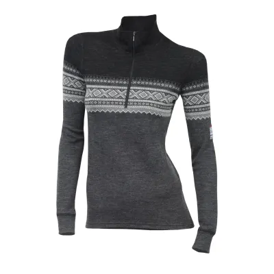 Designwool Marius Mock Neck W/Zip Women grau